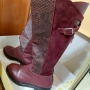 Ботуши от естествена кожа в цвят бордо , снимка 8