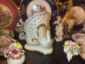 Capodimonte Italy  Circa 1980 Porcelain Peacock Figurine W/ Colorful Crystal Accents “Паунът” , снимка 6