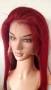 Естествена дантелена перука 80 см - 200% плътност, 13x6 Lace, бургунди тъмно червена права коса, снимка 7