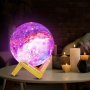 3D Galaxy Moon Lamp акумулаторна ЛЕД лампа с дистанционно