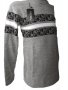 Плетен сив пуловер със черно-бял акцент, снимка 2