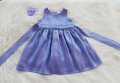Детска официална рокля лилав сатен 9-12месеца с аксесоар за коса, снимка 11