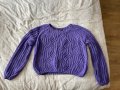 Лилава плетена блуза, снимка 1 - Блузи с дълъг ръкав и пуловери - 44790913