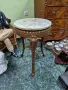 Уникална антикварна градинска масичка от чугун с мраморен плот , снимка 1
