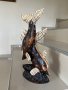 Дървена статуетка делфин делфини риби, снимка 1 - Статуетки - 42756720