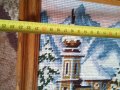 СТАР ГОБЛЕН НЕМСКА ЦЪРКВА ЗИМЕН ПЛАНИНСКИ ПЕЙЗАЖ в ДЪРВЕНА РАМКА 30918, снимка 2