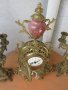 лот Стари, арт, античен, винтидж бароков каминен МЕХАНИЧЕН часовник с АЙЦЕ "ФАБЕРЖЕ"+2 броя свещника, снимка 10