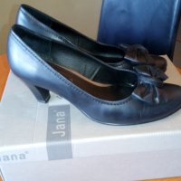 Jana Дамски кожени обувки с ток 5-6см , №38,5 черни, стелка 25см, снимка 11 - Дамски обувки на ток - 29080281