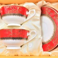 Луксозни чаши костен порцелан за чай и кафе в кутия за подарък, снимка 6 - Подаръци за жени - 36698014