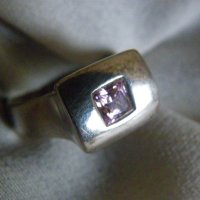 Стар западноевропейски сребърен пръстен със шпинел, снимка 5 - Пръстени - 35124897