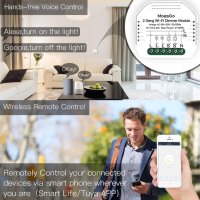 MoesGo WiFi Smart Alexa безжичен димерен превключвател,LED релеен модул,Smart Life/Tuya App, снимка 6 - Други - 40882085