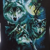 Нов мъжки суичър с дигитален печат Три вълка, пълнолуние, Серия вълци, снимка 2 - Суичъри - 30163088