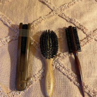 Дървени био еко четка за коса естествен косъм преса за коса, снимка 2 - Аксесоари за коса - 44791417