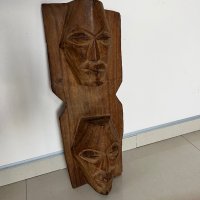 Дървена маска качествена Италия плътно дърво, снимка 2 - Антикварни и старинни предмети - 42497300