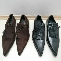 Елегантни Италиански обувки от велур Остри обувки, снимка 1 - Други - 10600239