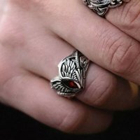 Викингски пръстен с рубин, снимка 4 - Пръстени - 36615173