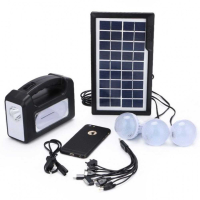 GDlite 3 Мултифункционален преносим соларен комплект с фенер, LED лампи и USB изход за зареждане на , снимка 1 - Соларни лампи - 44919452