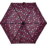 Сгъваем чадър за дъжд Ръчен Черен Червен Розов Целувки 23,5 см, снимка 1 - Други - 42876521