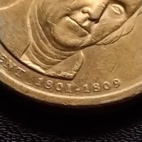 Възпоменателна монета 1 долар THOMAS JEFFERSON 3 президент на САЩ (1801-1809) за КОЛЕКЦИЯ 38066, снимка 7 - Нумизматика и бонистика - 40765837