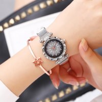 Дамски часовник с кристали и магнитна верижка., снимка 7 - Дамски - 29413221