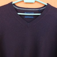 Мъжки вълнен пуловер Christian Berg тъмно лилав (M) отлично състояние, снимка 2 - Пуловери - 34361401