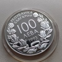 100 лева 1993 - Бобслей  * България - Сребро, снимка 2 - Нумизматика и бонистика - 44296341
