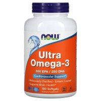Ултра Омега 3, рибено масло, Now Foods, Ultra Omega-3, 180 Softgels