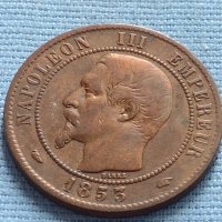 Рядка монета 10 сантима 1853г. Франция Наполеон трети за КОЛЕКЦИЯ 30208, снимка 8 - Нумизматика и бонистика - 42683185