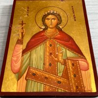 Византийска икона Света мъченица Калиопа. №3936, снимка 3 - Антикварни и старинни предмети - 40637582