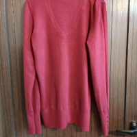 пуловер бордо с остро деколте, снимка 3 - Блузи с дълъг ръкав и пуловери - 44804268