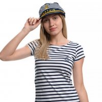 Нов дамски моряшки сет: тениска и капитанска шапка, снимка 10 - Тениски - 29975158