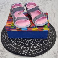 Детски сандали с велкро в сиво-розов цвят, снимка 3 - Детски сандали и чехли - 37132653