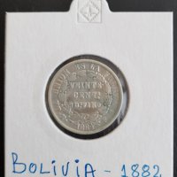 Сребърна монета Боливия 20 Сентавос 1882 г. /2, снимка 1 - Нумизматика и бонистика - 39159828