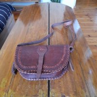 Стара дамска кожена чанта #15, снимка 1 - Антикварни и старинни предмети - 38371541