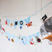 Happy Birthday пират Пирати Пиратско банер рожден ден Парти Гирлянд Банер декор парти, снимка 2 - Други - 33744239