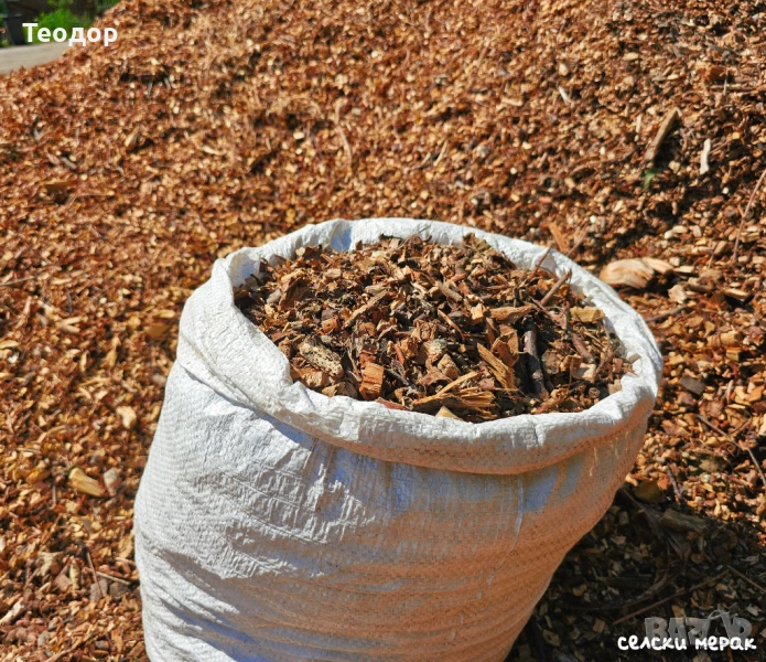 Дървен чипс за градина, мулч, лехи, растения и почва, снимка 1