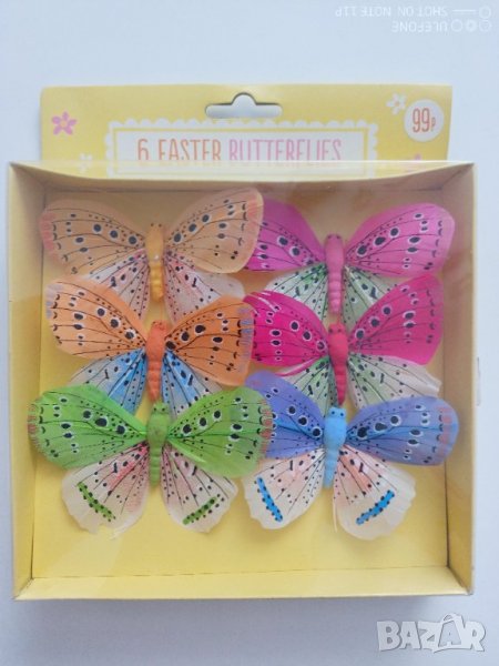 Комплект от 6 броя пеперуди за декорация, снимка 1