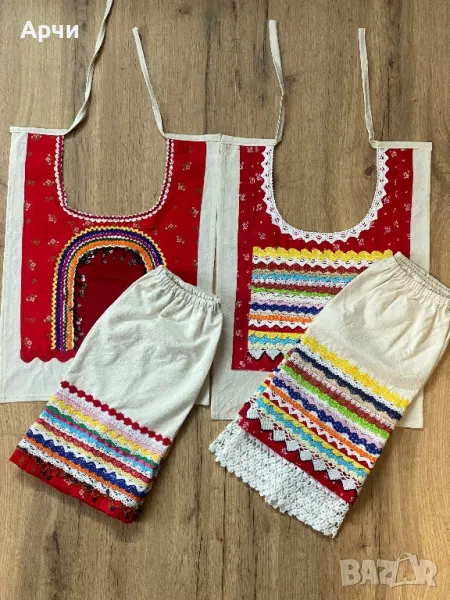 Два комплекта нагръдник с ръкави за родопски носии, снимка 1