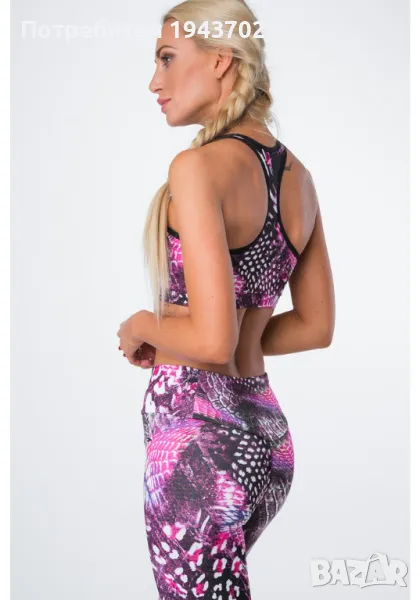 Спортен дамски топ в цветен десен MR15487, снимка 1