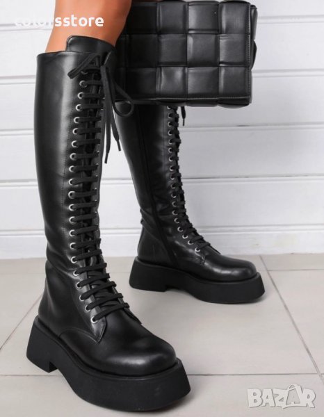 Равни ботуши - черна кожа - RBT1, снимка 1