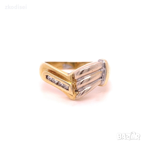 Златен дамски пръстен 5,42гр. размер:59 14кр. проба:585 модел:34689-5, снимка 1