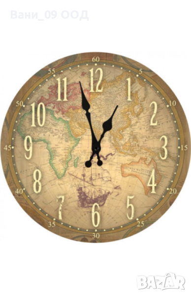 Часовник с географски мотив , снимка 1