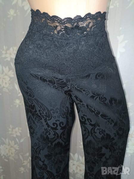 B- Young M/38- Официален панталон с висока талия и жакардови мотиви с еластичност , снимка 1