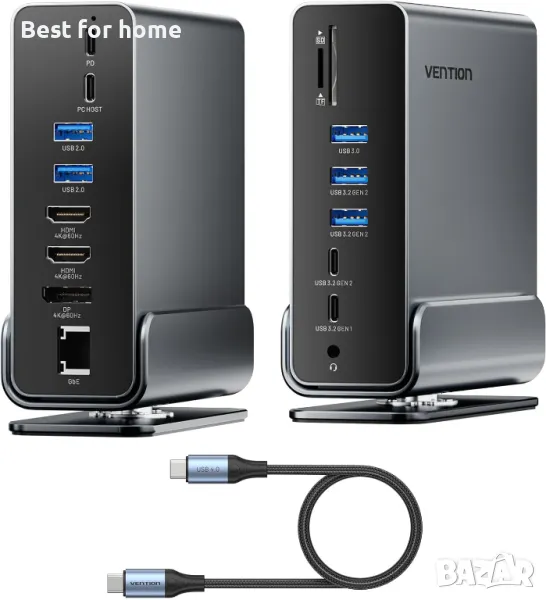 Докинг станция с USB-C  15-в-1 VENTION, снимка 1