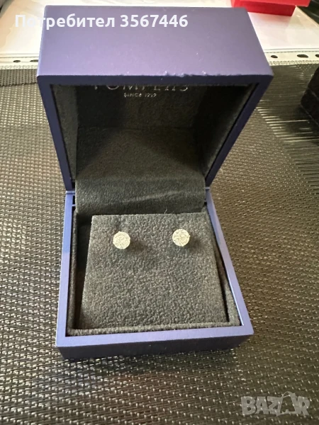 1.25 карата Диамантени обеци в 14  карата бяло злато, снимка 1