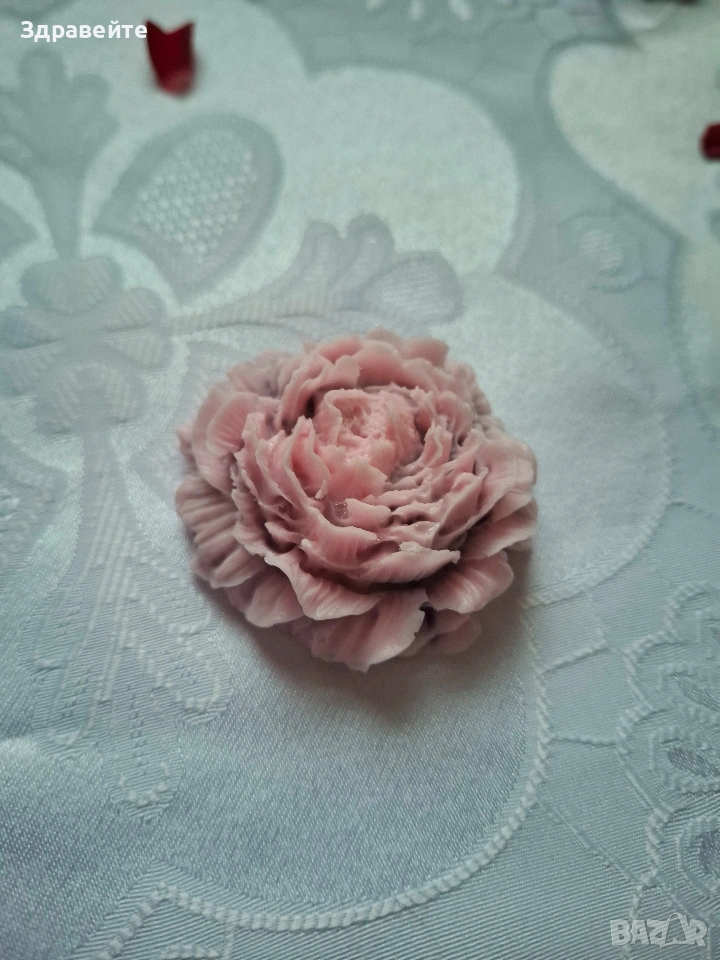 Глицеринови сапунчета "Божур" с натурални аромати + подарък, снимка 1