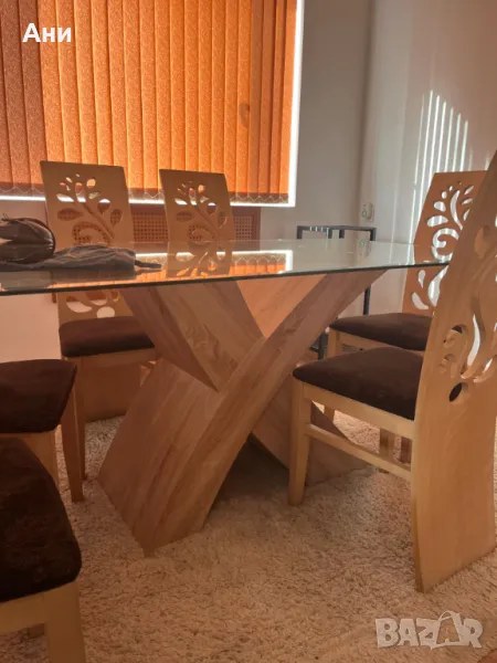Трапезна маса със столове, снимка 1