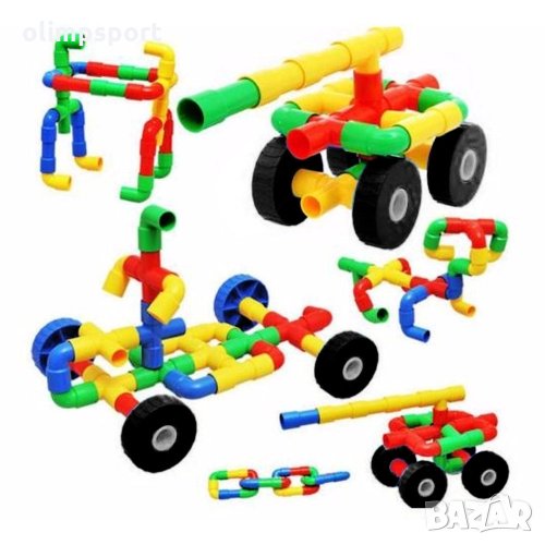 Конструктор 500г елементи с различни цветове в PVC плик(270386) нов, снимка 1