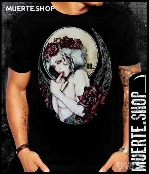 Черна тениска с щампа GOTHIC GIRL, снимка 1