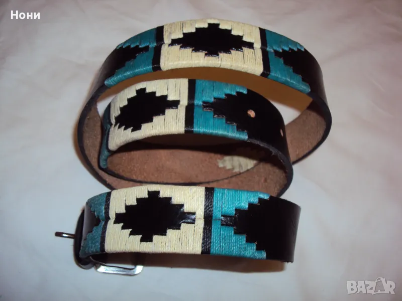 Ръчно правен колан унисекс от Перу със шарки, снимка 1